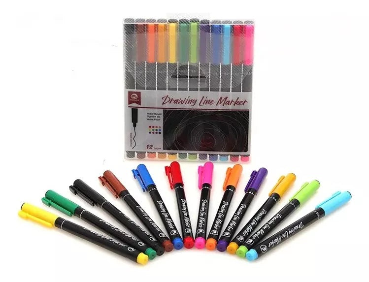 Lápices Tiralineas Mobee 12 Colores