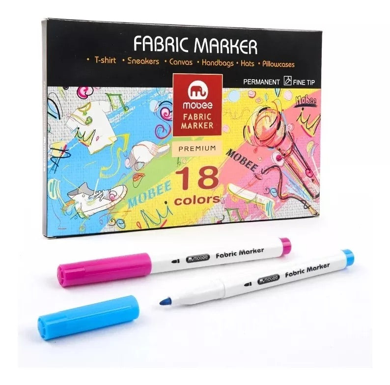 Marcadores Para Tela Mobee 18 Colores
