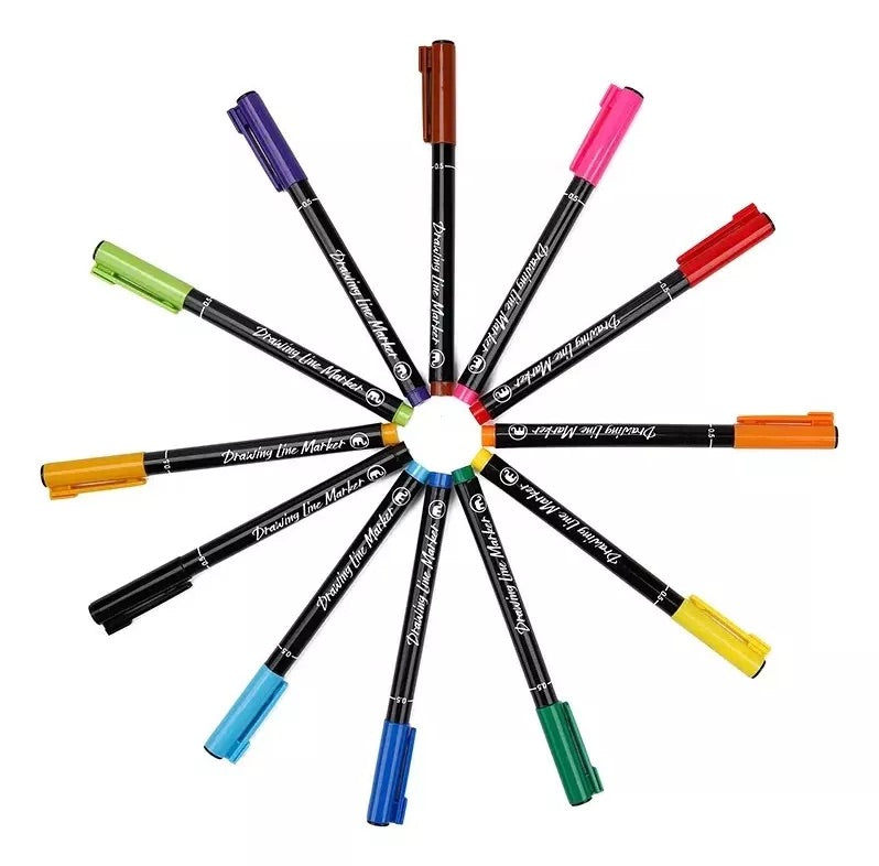 Lápices Tiralineas Mobee 12 Colores