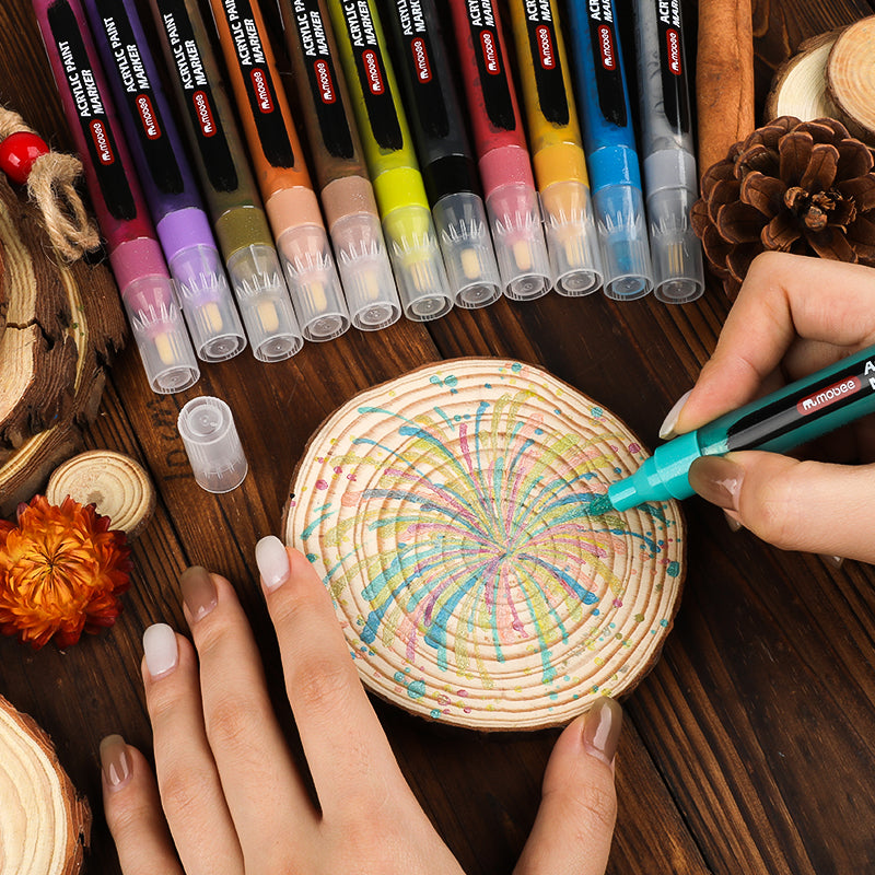 Marcadores Acrílicos Mobee 12 Colores Glitter – Bottegachile