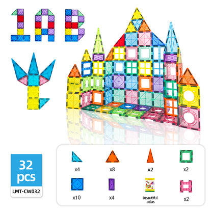 Set Figuras Magnéticas Magnetic Tiles 32 Piezas