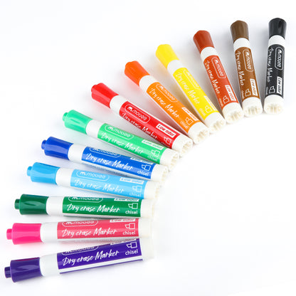 Plumones de Pizarra Mobee Punta Fina 12 Colores