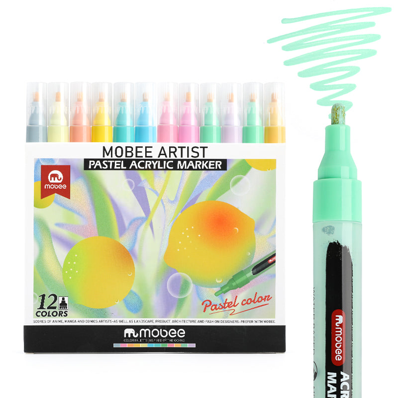 Marcadores Acrílicos Mobee 12 Colores Pastel – Bottegachile