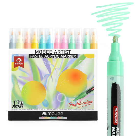Marcadores Acrílicos Mobee 12 Colores Pastel