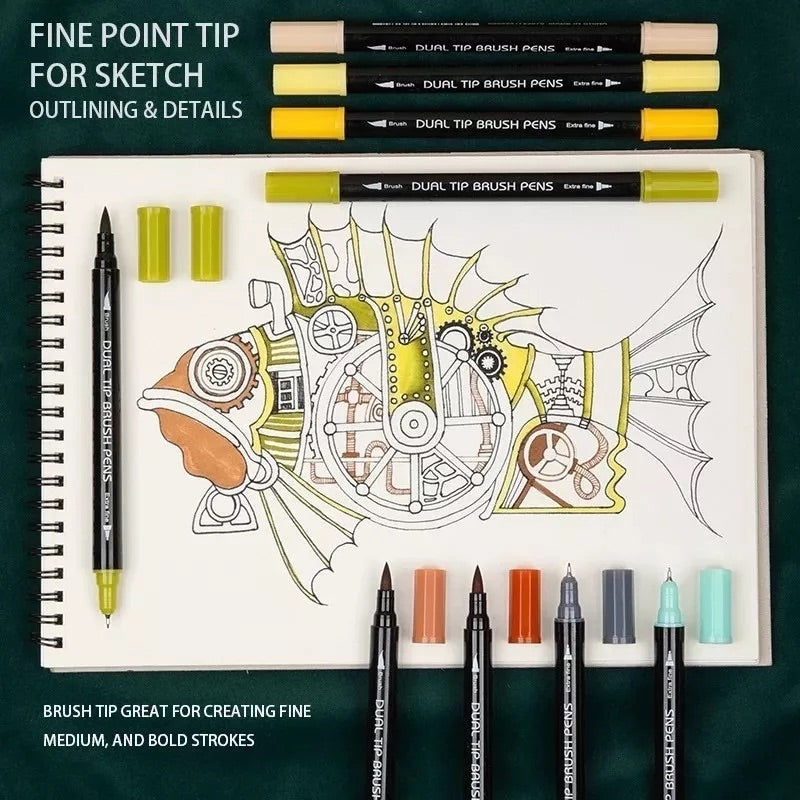 Marcadores Mobee Doble Punta Lettering 60 Colores - Bottegachile
