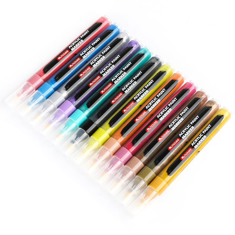 Marcadores Acrílicos Mobee 12 Colores Glitter – Bottegachile