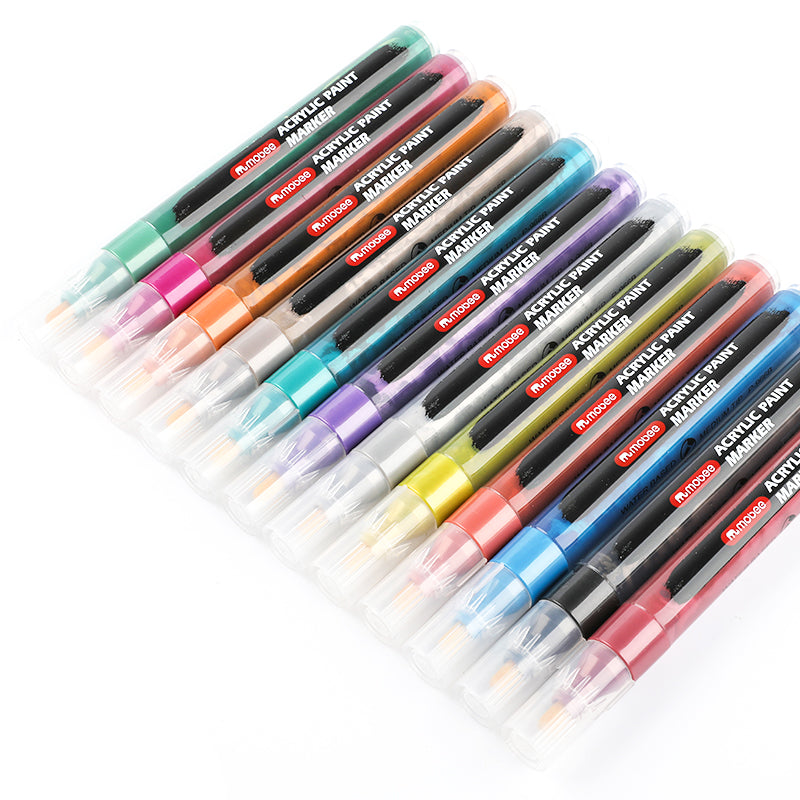 Marcadores Acrílicos Mobee 12 Colores Metálicos – Bottegachile